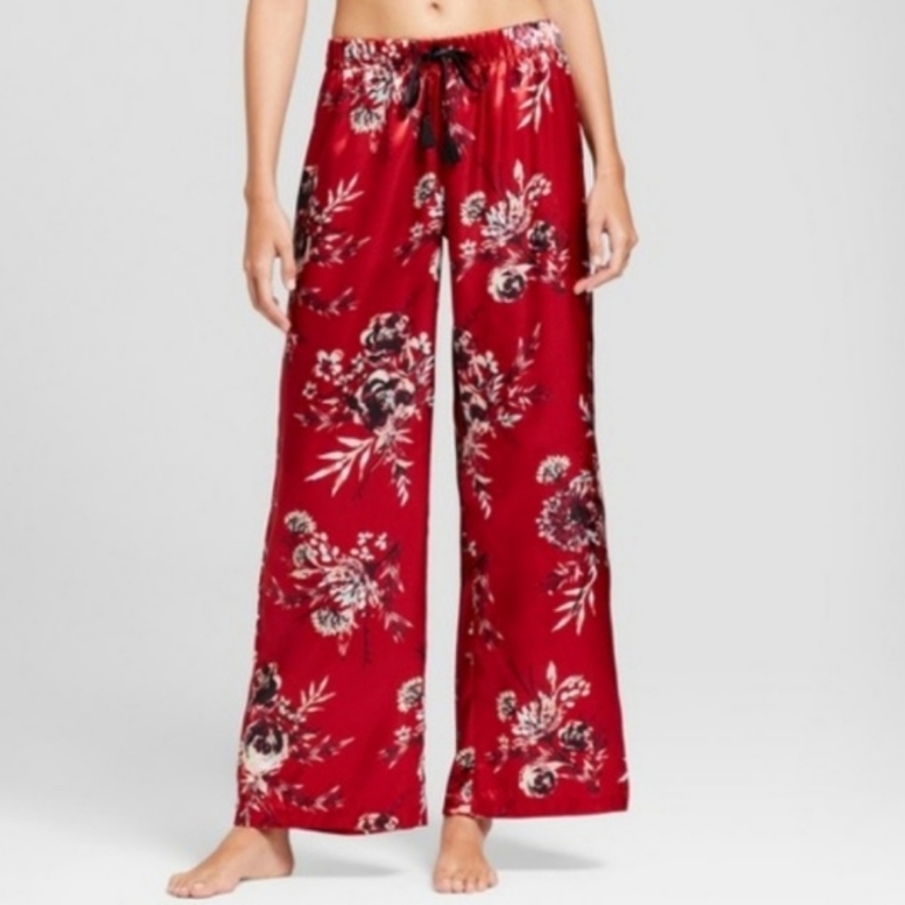Gilligan & OMalley silky red wide leg pajama pants